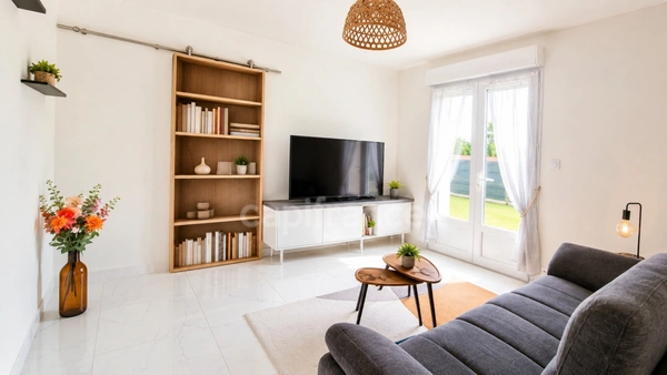 Maison, piscine, appt indépendant et terrain détachable de 300 m², viabilisée.  – usage mixte possible – Farges (01550)
