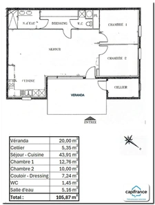 Dpt Charente Maritime (17), Meursac - proche de SAUJON - Résidence Sécurisée - Appartement RDC 4 Pièces  100 m² 