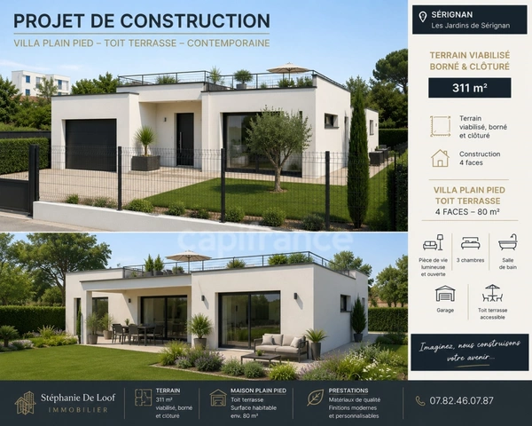 Terrain à vendre 311m2  SERIGNAN (34)
