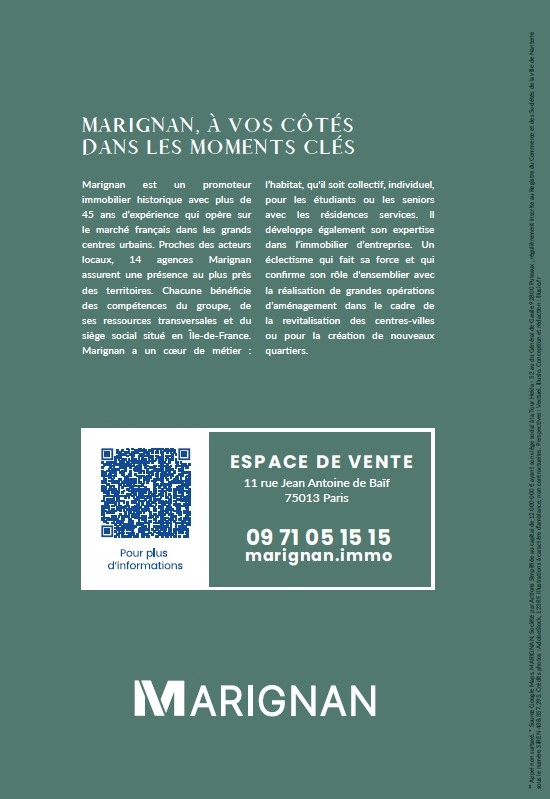 Programme immobilier neuf de 4 lots à Paris (75013)