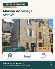 Maison à vendre 4 pièces proche de LA CALMETTE (30)