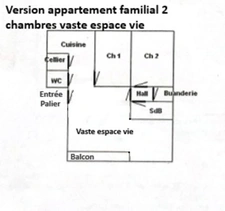 4 pièces appartement familial ou possibilité de belle colocaion