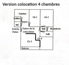 4 pièces appartement familial ou possibilité de belle colocaion