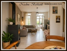 Maison à relooker, 4 pièces,2 chambres, Bord de Loing.en hauteur. Garage, cave, veranda, centre ville.