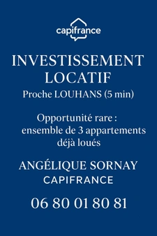 Investissement locatif – Bâtiment horizontal avec 3 appartements  – Terrain 1 073 m² proche de LOUHANS (71)