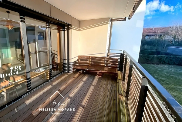 Appartement d'exception à vendre 4 pièces 86 m2 NEYDENS (74), Terrasse plein sud et vue jet d'eau coté chambres
