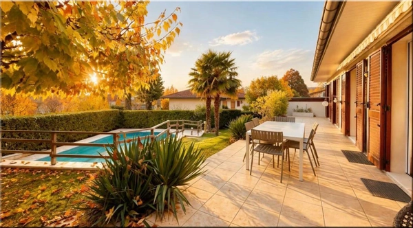 Maison à vendre 6 pièces CHALLEX (01) Maison familiale de 152 m² avec piscine chauffée et jardin paysager