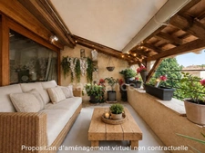 GIGEAN(34), À VENDRE MAISON DE VILLAGE RÉNOVÉE P4, SURFACE TOTALE 126 m2, TERRASSE 10 m2, GARAGE 26 m2, CENTRE VILLE