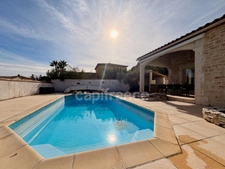 SAINT-BRÈS(34), À VENDRE MAISON PLAIN-PIED P5, SURFACE TOTALE 152 m2, 4 FACES, TERRAIN 931 m2, GARAGE 60 m2, PISCINE