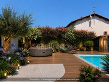 POUSSAN(34), À VENDRE MAISON RÉNOVÉE P4, SURFACE TOTALE 168 m2, TERRAIN 552 m2, GARAGE, PISCINE, SECTEUR CALME