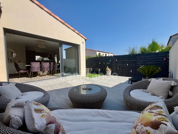  POMÉROLS (34), À VENDRE MAISON CONTEMPORAINE DE PLAIN-PIED P4 , SURFACE TOTALE 120 m2, TERRAIN 370 m2, GARAGE, SECTEUR CALME