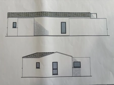 MAGALAS(34) A VENDRE TERRAIN CONSTRUTIBLE DE 818 m2 AVEC VILLA CONTEMPORAINE PLAIN PIED 4 FACES 
