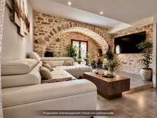 GIGEAN(34), À VENDRE MAISON DE VILLAGE RÉNOVÉE P4, SURFACE TOTALE 126 m2, TERRASSE 10 m2, GARAGE 26 m2, CENTRE VILLE