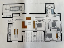 MAGALAS(34) A VENDRE TERRAIN CONSTRUTIBLE DE 818 m2 AVEC VILLA CONTEMPORAINE PLAIN PIED 4 FACES 