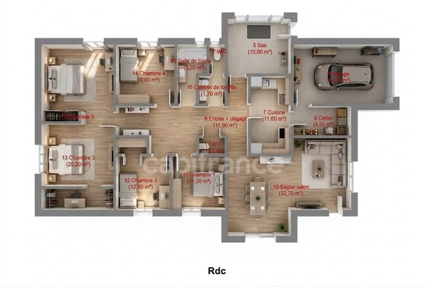 UZÈS – Maison de plain-pied T6 rénovée avec prestations haut de gamme, jardin et garage