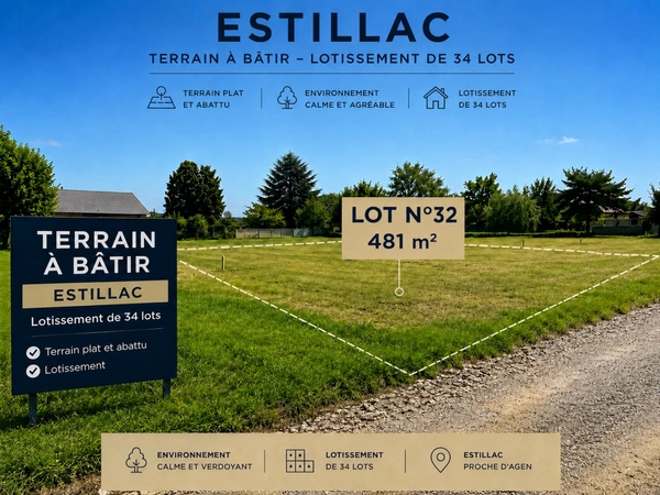 Terrain à vendre  ESTILLAC (47)
