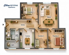 Appartement 4 pièces avec cave et parking– 4 pièces – 68m² surface Carrez – centre nord de Rennes – quartier Sévigné