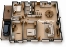 Maison à vendre de plain-pied de 92 m² – 4 pièces – Terrain de 657 m² – Saint-Maugan