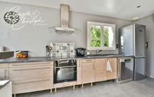 Hérault department (34), for sale in SAINT-ANDRE DE SANGONIS, modern 4-bedroom villa of 86m² on 300m² of land with a covered terrace under a pergola and above-ground swimming pool