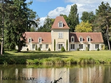 Sologne Plateau, country estate for sale: 33-hectare park, swimming pool, tennis court, typical Sologne biotope: woods, forest, meadows, ponds, small game hunting and fishing. Near Orleans. 