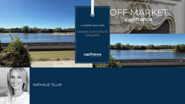 Orléans face Loire, vue exceptionnelle, Maison d'architecte a vendre, piscine intérieure, jardin