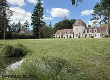 Sologne Plateau, country estate for sale: 33-hectare park, swimming pool, tennis court, typical Sologne biotope: woods, forest, meadows, ponds, small game hunting and fishing. Near Orleans. 
