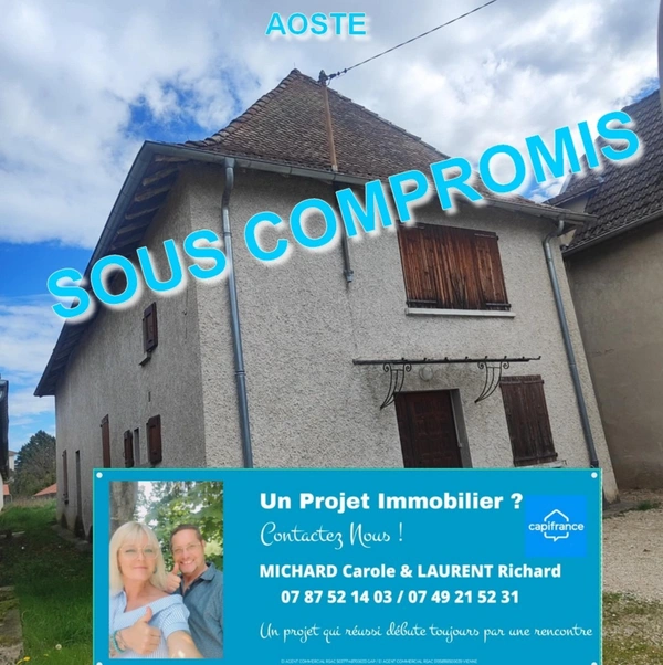 AOSTE – Bâtisse 164 m² + Combles 120 m² + Terrain 1600 m² – Énorme potentiel