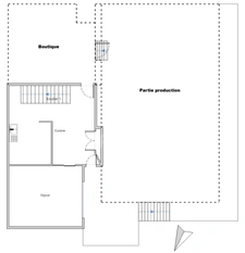 Ensemble immobilier - Local commercial, partie production et son habitation avec vue sur rivière
