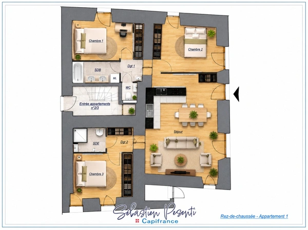 SÉVRIER – T4 RÉNOVÉ – 3 CHAMBRES