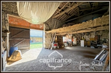 Stone house for sale in Champigny-En-Rochereau (86), single storey, to renovate, 3 rooms, 2 bedrooms, 870 m² plot with outbuildings