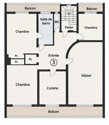 GRAND APPARTEMENT DE 120m2 - 3 CHAMBRES - CAVE - BOX