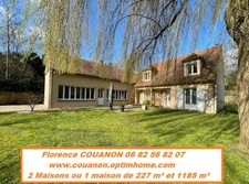 Saint Cyr sous Dourdan belle maison d'Architecte de 227 M² avec 6 / 7 chambres ou 2 maisons relie entre elle. Beau terrain de 1184 m² clos et arboré. Au calme.