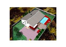 Spacieuse villa architecte P6 vue mer éloignée avec piscine sur 1200 m² de terrain arboré et clos