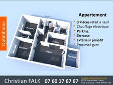 Appartemente 3 pièces, espace extérieur, parking