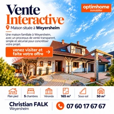 APPEL D’OFFRES INTERACTIF – Maison familiale 165 m² - 8 pièces - 4 Chambres - Grand garage