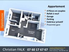 Appartement 4 pièces, garage, espace extérieur privatif