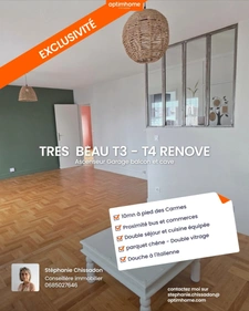 COUP DE COEUR POUR CET APPARTEMENT DE TYPE 4 ENTIEREMENT RENOVE AVEC ASCENSEUR GARAGE BALCON CAVE ET CELLIER
