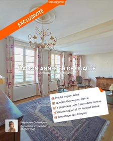 EXCLUSIVITE SECTEUR RUCHOUX BELLE MAISON ANNEE 50 SUR SOUS SOL COMPLET AVEC GARAGE ET PETIT JARDIN 