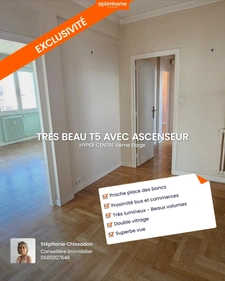 EN EXCUSIVITE : Hyper centre Appartement de type 5 au 6eme étage avec ascenseur , cave et grand balcon 