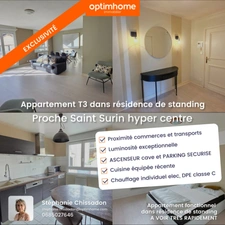 EN EXCLUSIVITE APPARTEMENT TYPE 3 AVEC ASCENSEUR - CAVE ET PARKING SECURISE DANS RESIDENCE STANDING