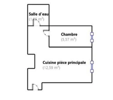 RUE FARADAY - 2 PIECES de 21,93 M² au sol 