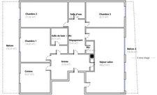 6ème et dernier étage - Appartement T5 + 2 terrasses de 18 m² chacune + 1 cave + 2 parkings boxés côte à côte 