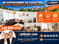 EXCLUSIVITÉ LONGWY – SUPERBE APPARTEMENT DE CARACTÈRE 105 M² – GRAND GARAGE 40,5 M² + REMISE 22 M² – ASCENSEUR