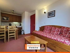 Bel appartement 2P/ T2 de 28 m2 avec grand balcon dans un chalet, au pied d'une piste