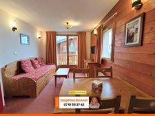 Bel appartement 2P/ T2 de 28 m2 avec grand balcon dans un chalet, au pied d'une piste