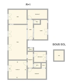 Dinard Ecluse: Appartement de 111m² rénové par un architecte d'intérieur:double séjour,cuisine,3 chambres, 2 salles d'eau