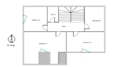 Maison de 101.52 m² plus une véranda de 14.50m² sur jardin clos de 552 m², 4 chambres. plages et commerces à pied