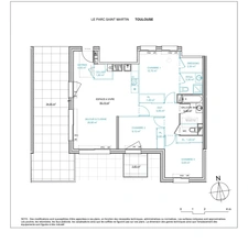 T4 dernier étage avec terrasse 35 m² – Résidence "Le Parc St Martin" – Toulouse Saint-Martin-du-Touch