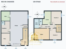 Maison de ville avec grand garage et patio, 62 m² habitables, Bordeaux rive droite