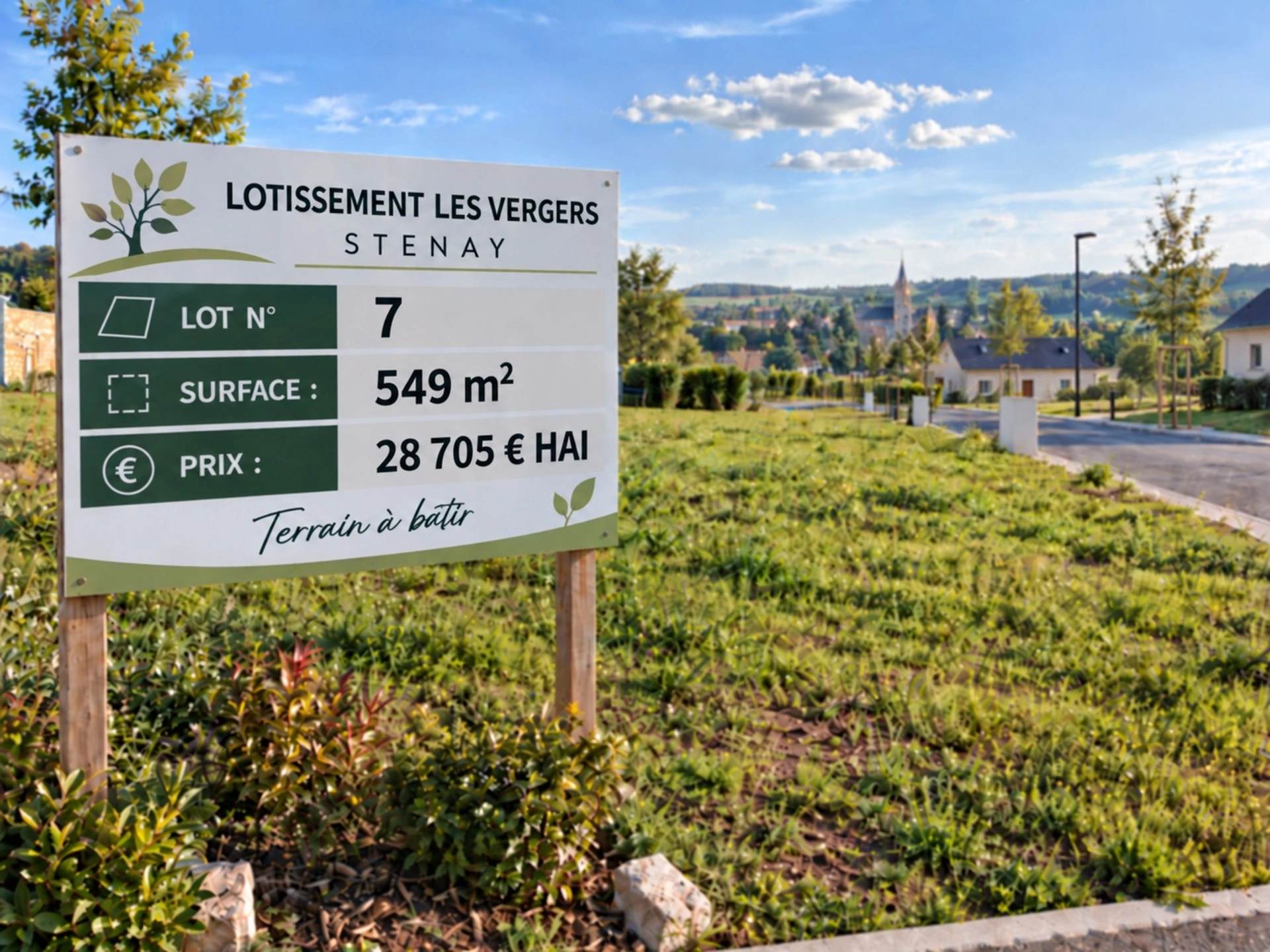 Stenay 55700 terrain à bâtir viabilisé 549 m² Lot n° 7 Lotissement Les Vergers 28 705 € honoraires inclus · 28 705 €